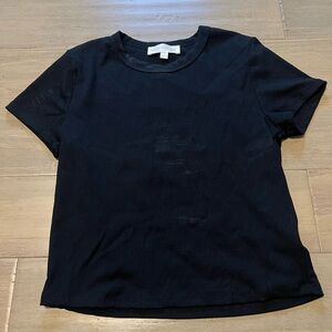 Sage + Stone Size Large Black Ribbed Top